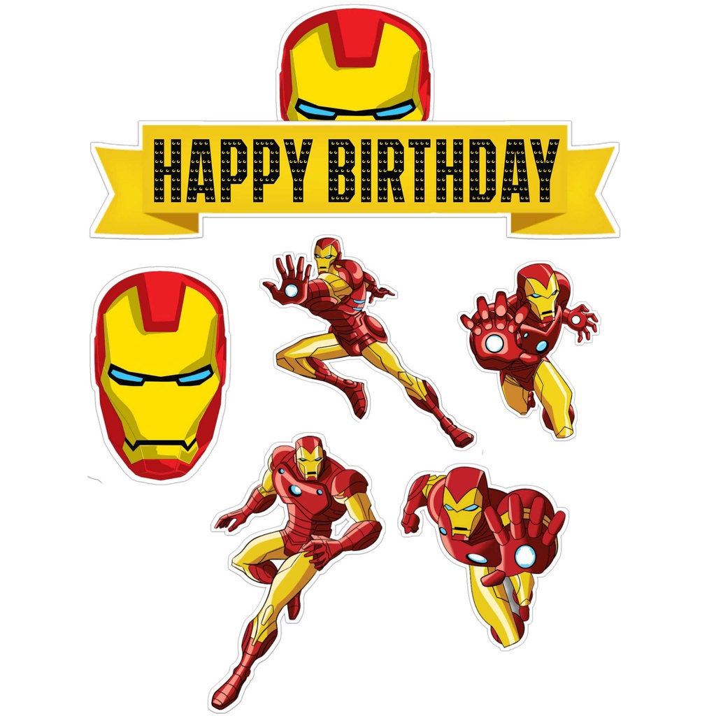 HIASAN KUE ULANG TAHUN IRON MAN TOPPER CAKE CUSTOM ULANG TAHUN