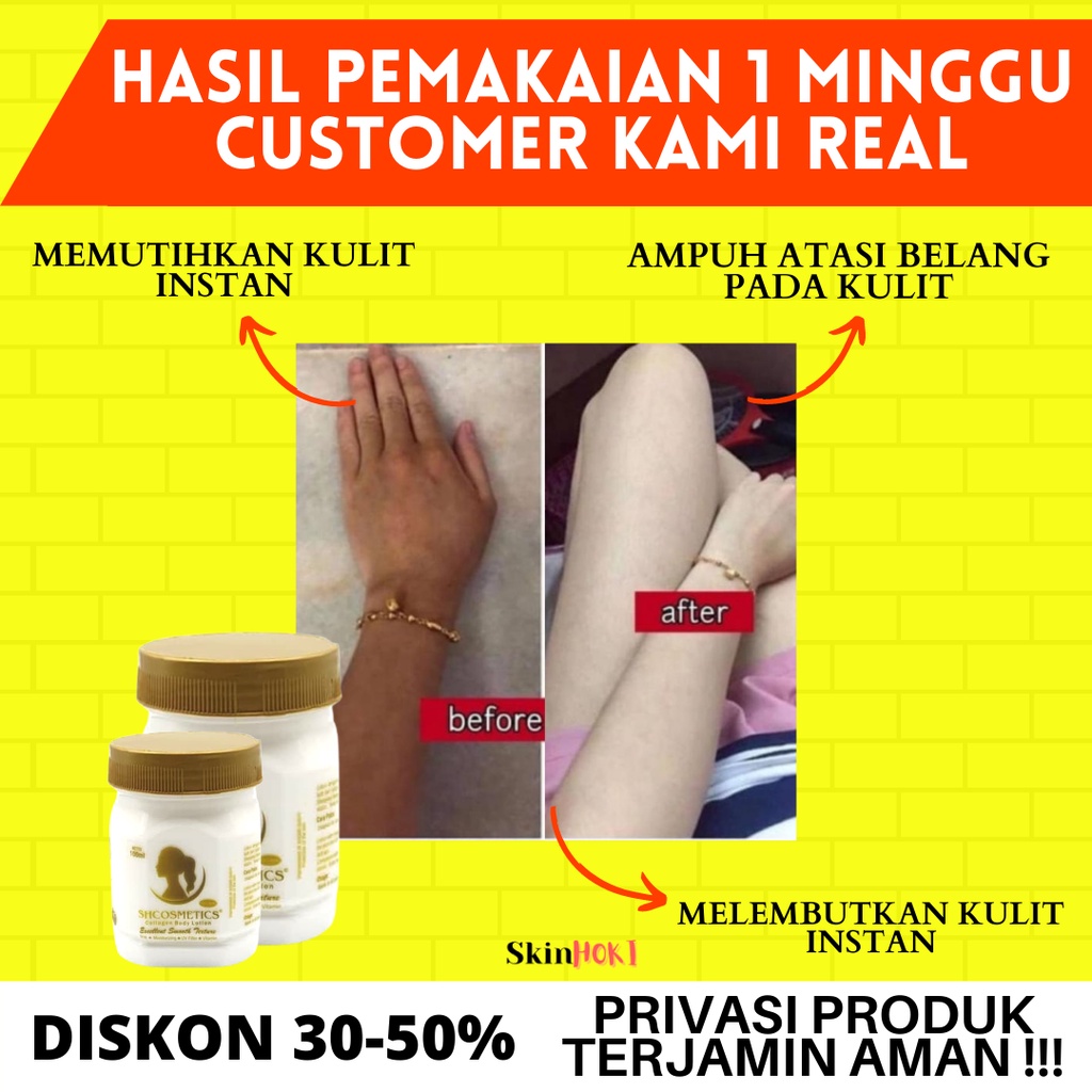 PEMUTIH BADAN PERMANEN LOTION BIBIT COLLAGEN SHCOSMETICS 100ML PENGHILANG FLEK HITAM ORIGINAL BPOM