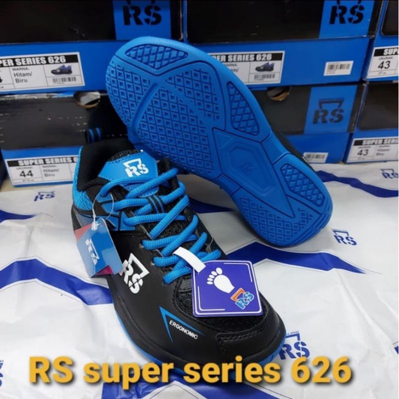 SEPATU BADMINTON REINFORCE SPEED RS SUPER SERIES 626 HITAM BIRU ORIGINAL