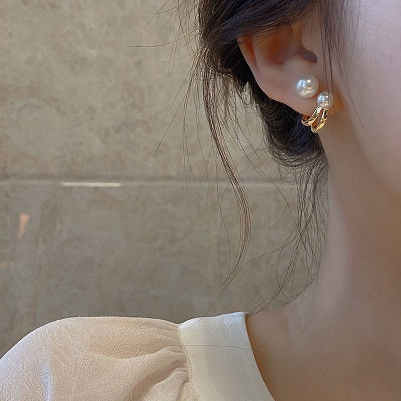 Anting Tusuk Gantung Mutiara Imitasi Gaya Retro Korea Untuk Wanita