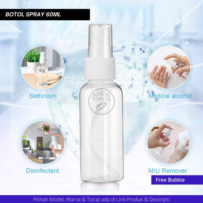 botol spray 60ml bening tebal bagus (HARGA GROSIR)