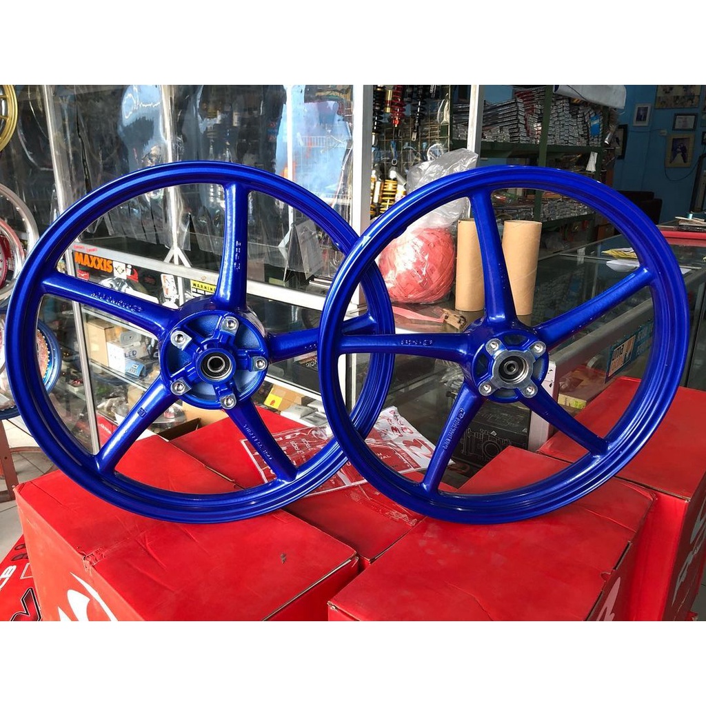 READY VELG RCB MX KING BIRU 160/160 RATA RING 17 DEPAN LUBANG 4 YAH KAK STOK TERBATAS