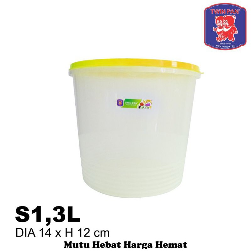 toples bulat plastik 1.3L twinpan (d14xt12cm)