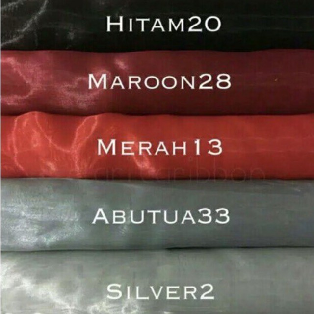 Kain Organdi Kaca Polos Silk Premium Sutra