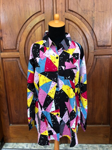Tunik Isyana Rayon Sultan Kerah Kancing Busui Free Belt Jumbo Bumil Busui Cantik Batik Syahrini