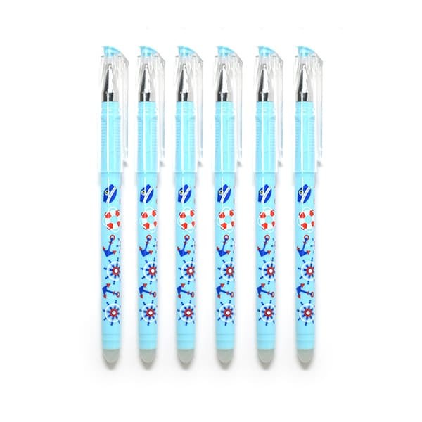 

6 PCS NAUTICAL ERASABLE PEN / PULPEN WIGGLE BISA DIHAPUS promo
