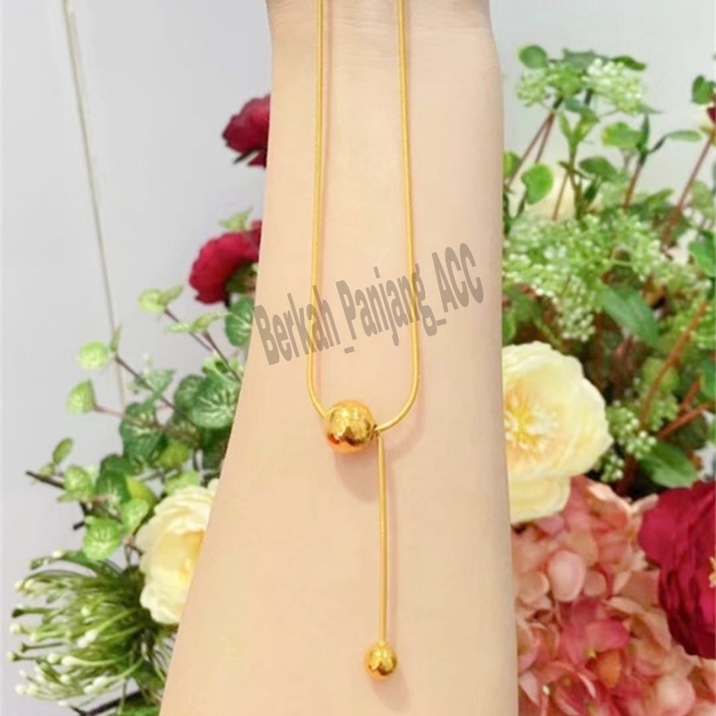 Kalung Titanium BOLA TANGKAI Lucu Perhiasan super berkelas fashion korea anti karat dan anti luntur ini