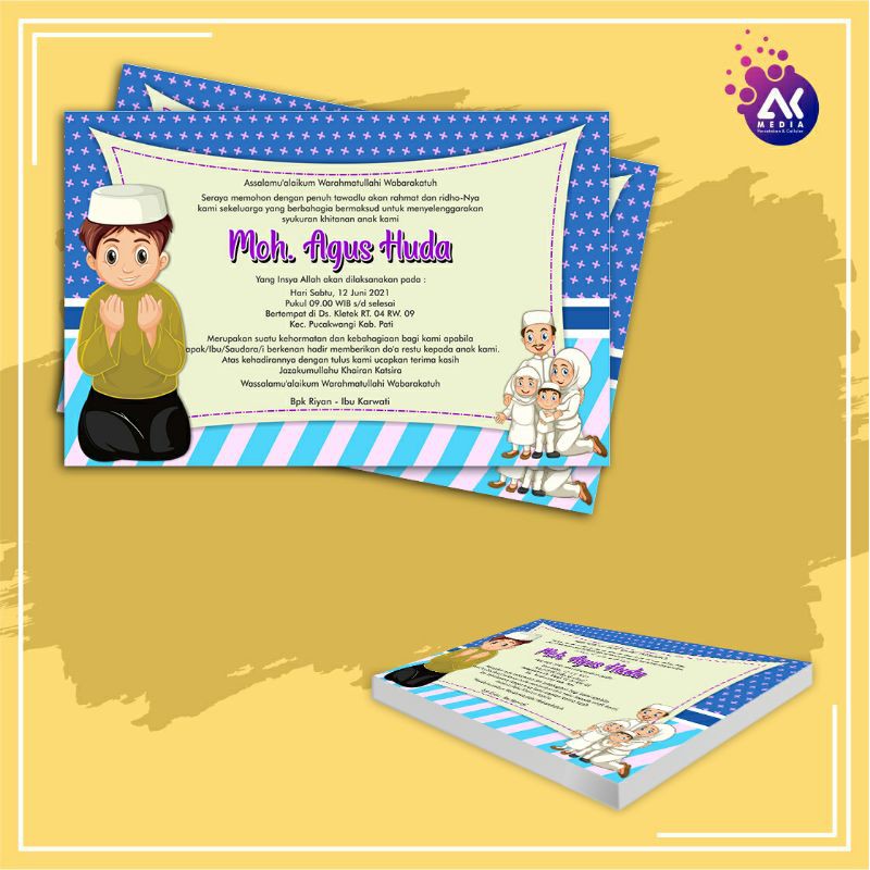 Undangan Khitanan murah / kartu nasi / kartu ucapan