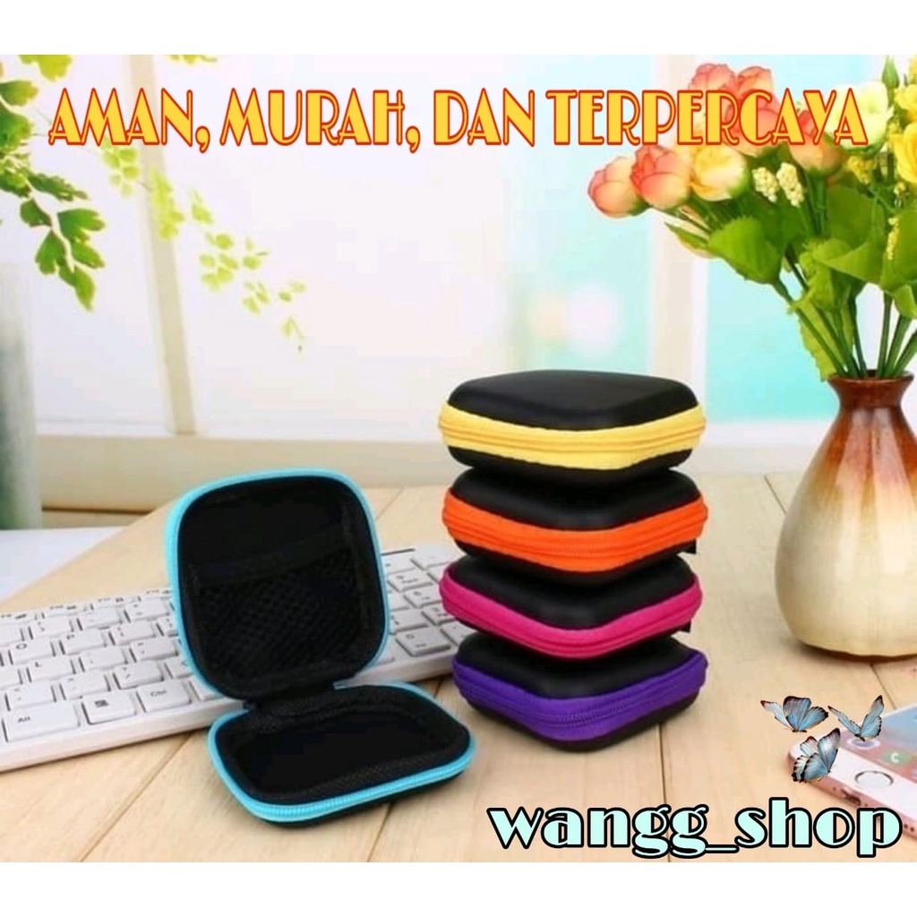 POUCH PERSEGI TEMPAT PENYIMPANAN HEADSET / TAS KUNCI / DOMPET HEADSET / CASE BAG PENYIMPAN HEADSET