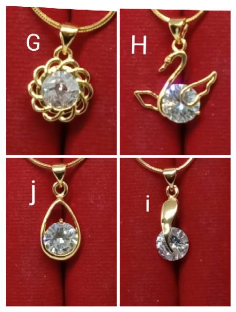 CC01 Liontin kalung xuping lapis emas dgn mata zircon