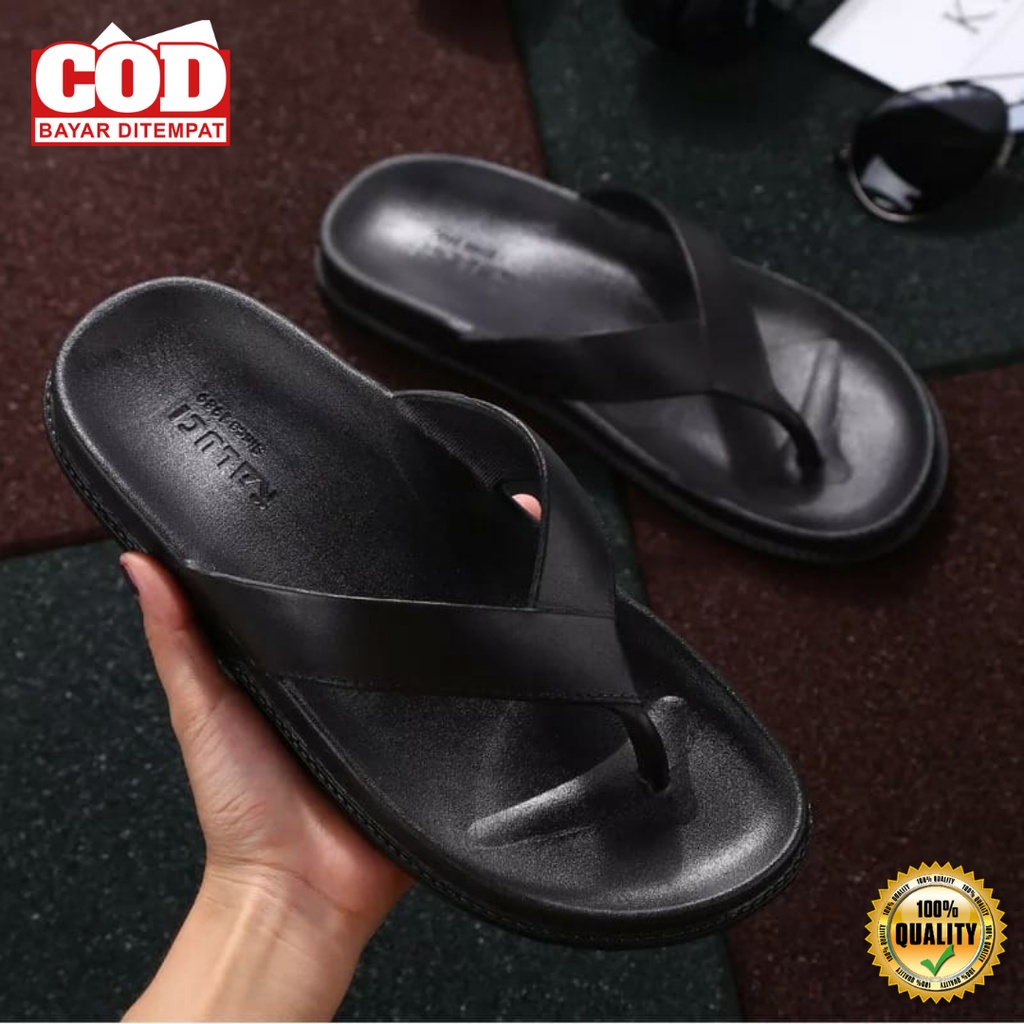 COD Sandal Prison Korean Black Style Pria &amp; Wanita Model Elegan Original