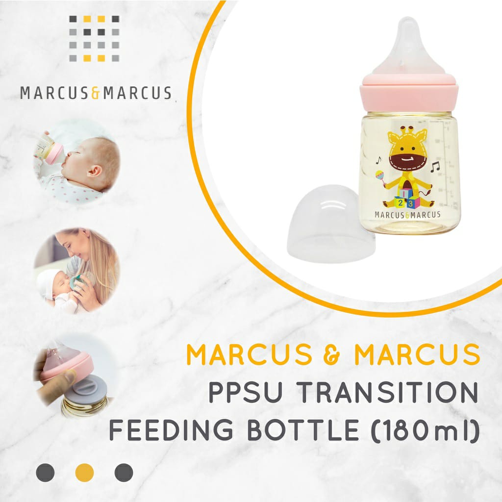 Marcus PPSU Transition Feeding Bottle 180ml - NU01