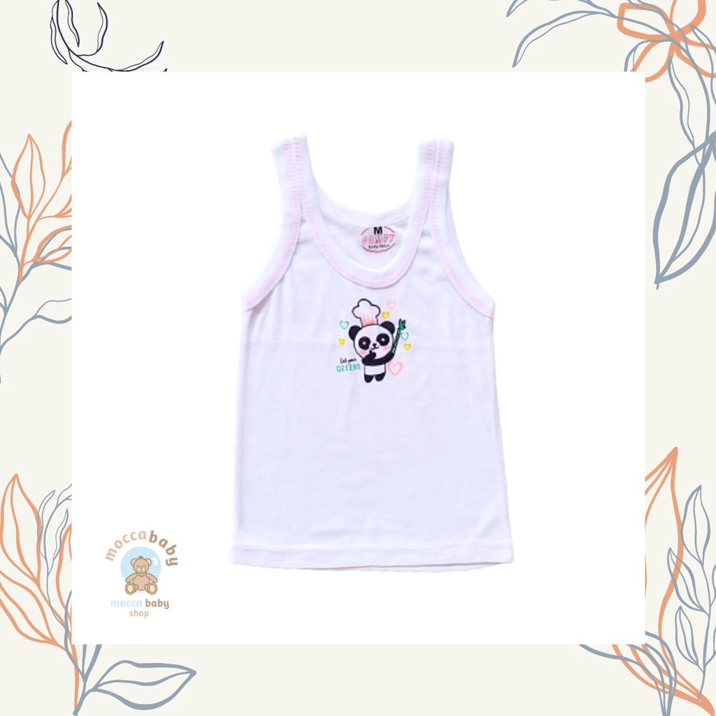 MBSS - COMFY SINGLET Harian Karakter Anak Kids SIZE 0-3 Tahun / Kaos Dalam Motif Kartun Unisex SSS