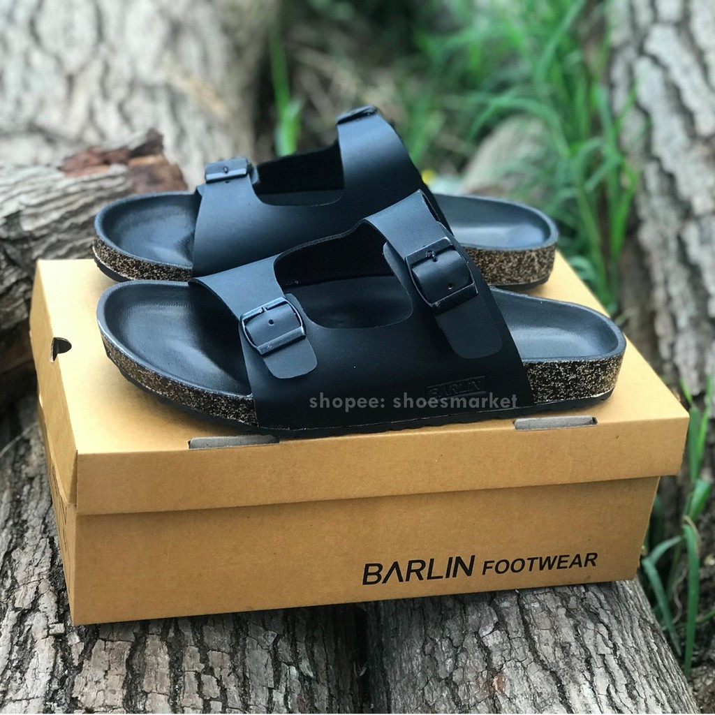 Sandal Slop Pria Casual Full Black Original Barlin