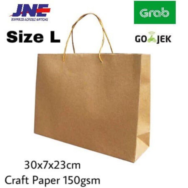 

KELIPATAN ORDER 20 PCS / Paper bag Tas Kertas L 30x7x23 Goodie Bag paperbag shoppingbag Kraft