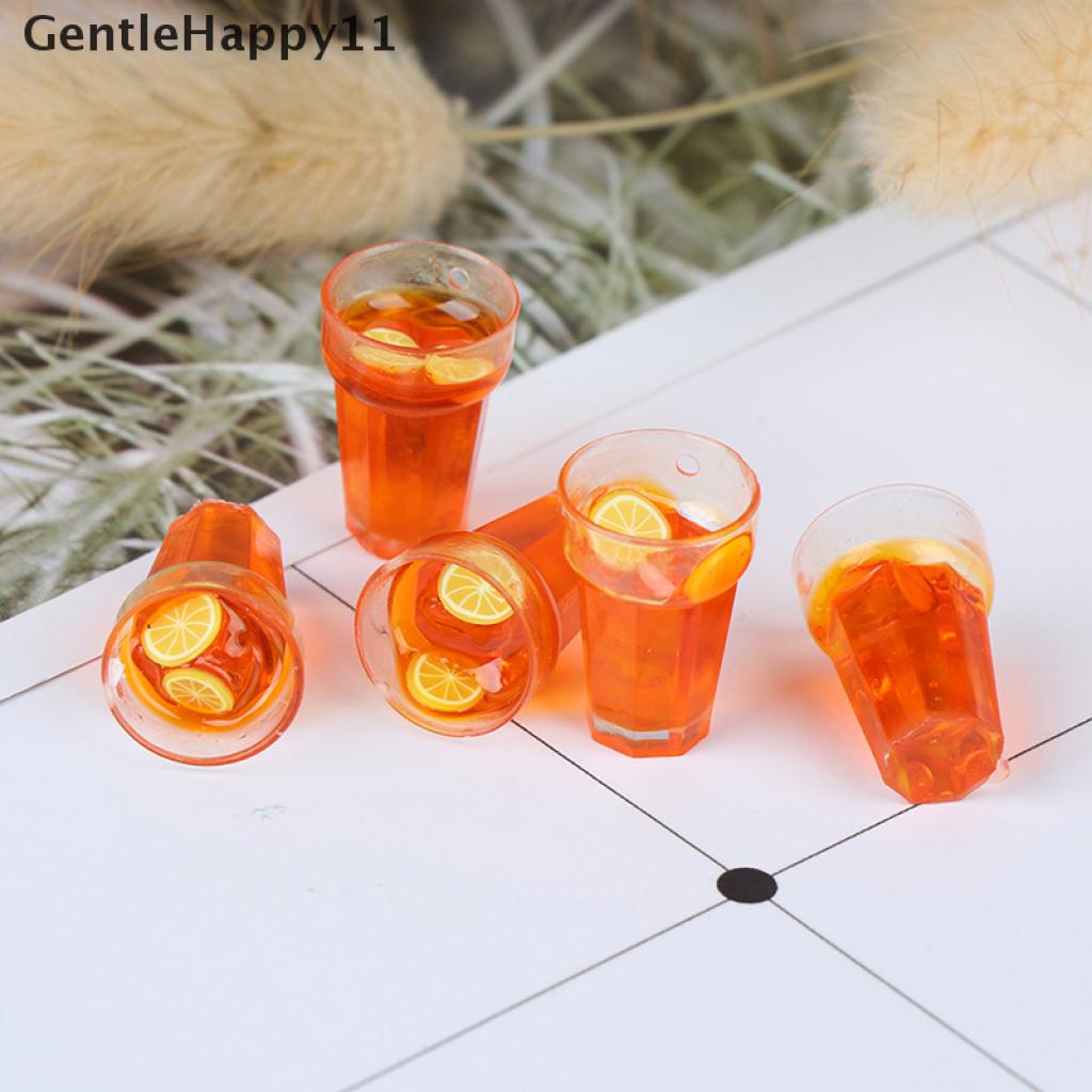 Gentlehappy 5Pcs / Set Mainan Miniatur Gelas Teh Lemon Skala 1: 12 Untuk Aksesoris Rumah Boneka