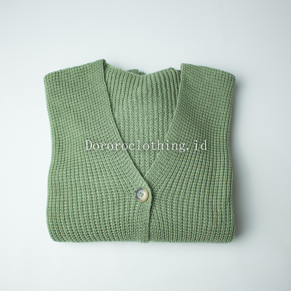 Vina Knitted Cardigan Rajut Kancing Oversize Tangan Balon / PREMIUM Outerwear Kardigan Rajut wanita-Mint