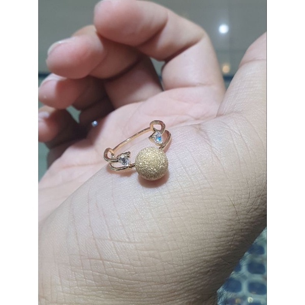 cincin bola dof pasir mata dua list emas