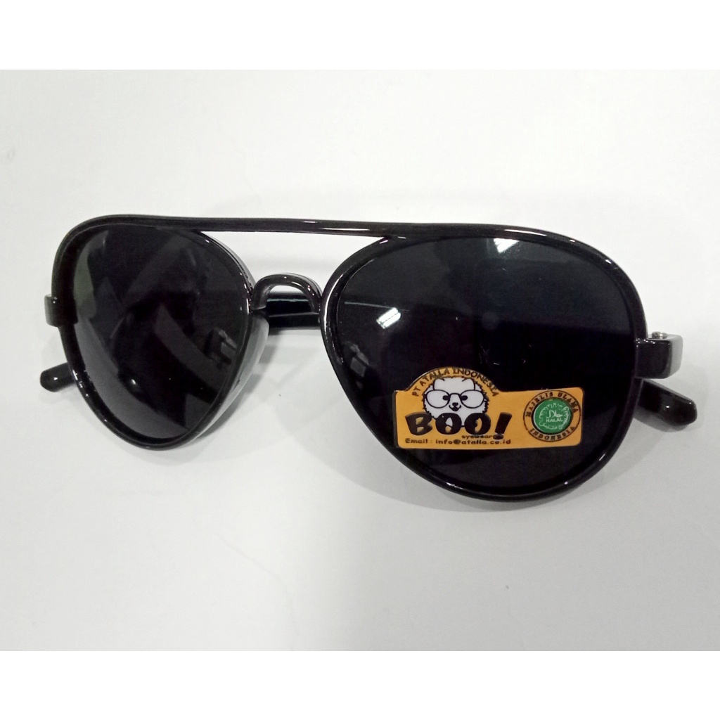 kacamata anak hitam bening laki perempuan aviator plastk BL murah sunglass fashion TK SD unik keren-hitam hitam glossy