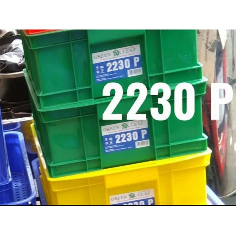 53x38x17 Box Container 27 Liter Green Leaf 2230 P Keranjang Krat Industri 2230P Filter Bak Kolam