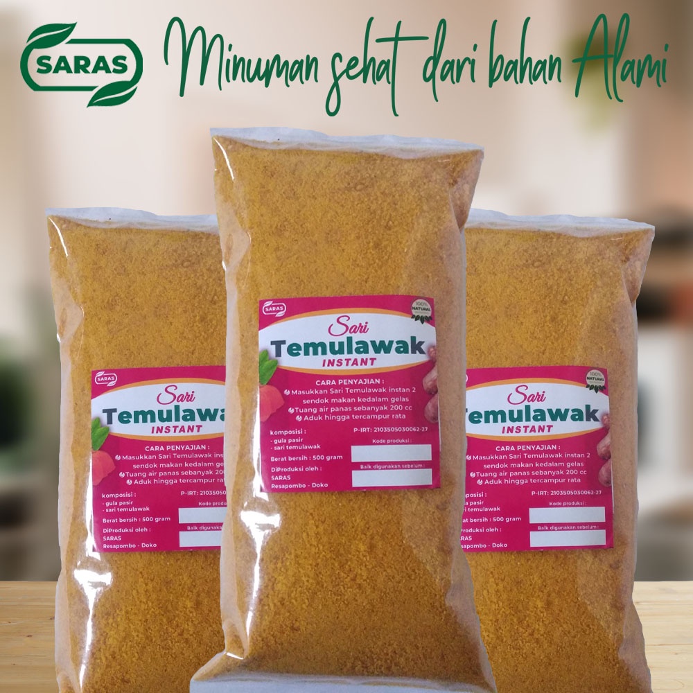 

Temulawak Serbuk Saras Sari Temulawak Instan 500 gram