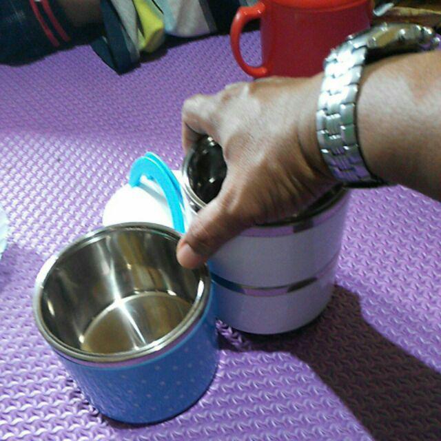 Rantang Putar Polkadot 3 Susun Lunch Box Tempat Makan