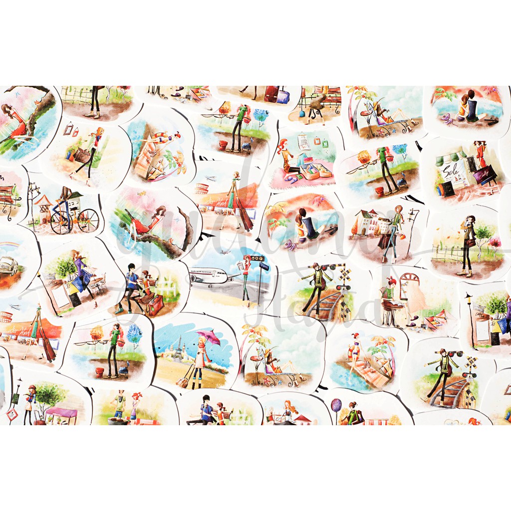 Stiker Happy Travelling Stiker Unik DIY Scrapbook GH 303462