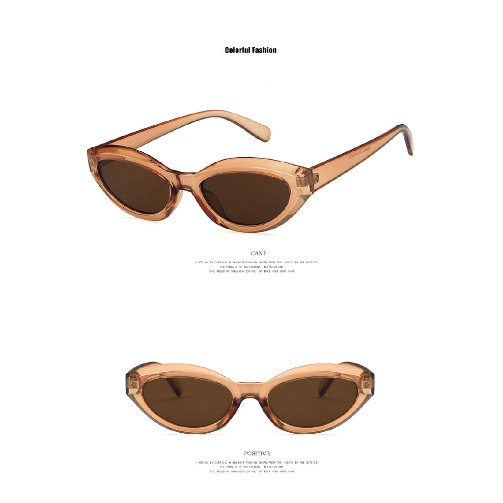 (YUZHU) INS Klasik Retro Style Cat Eye Sunglasses Wanita Western Vintage Kacamata Bingkai Kecil