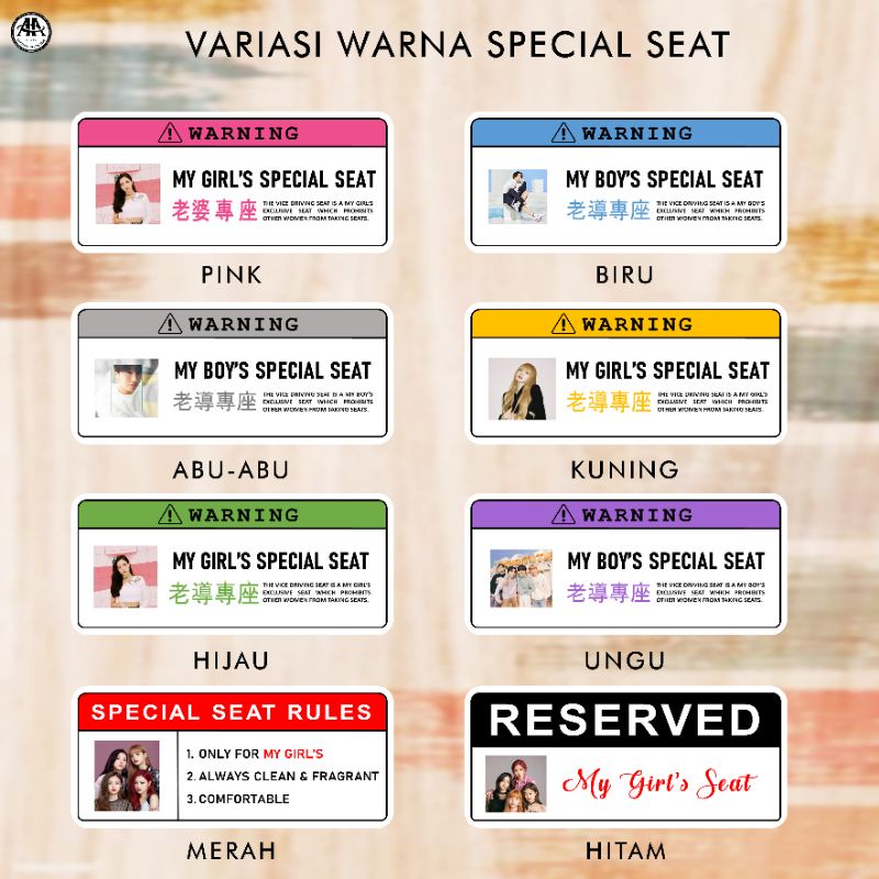 

SPECIAL SEAT PAKAI FOTO CUSTOM | STIKER CUSTOM | STIKER VIRAL | STIKER BUCIN TANPA PO