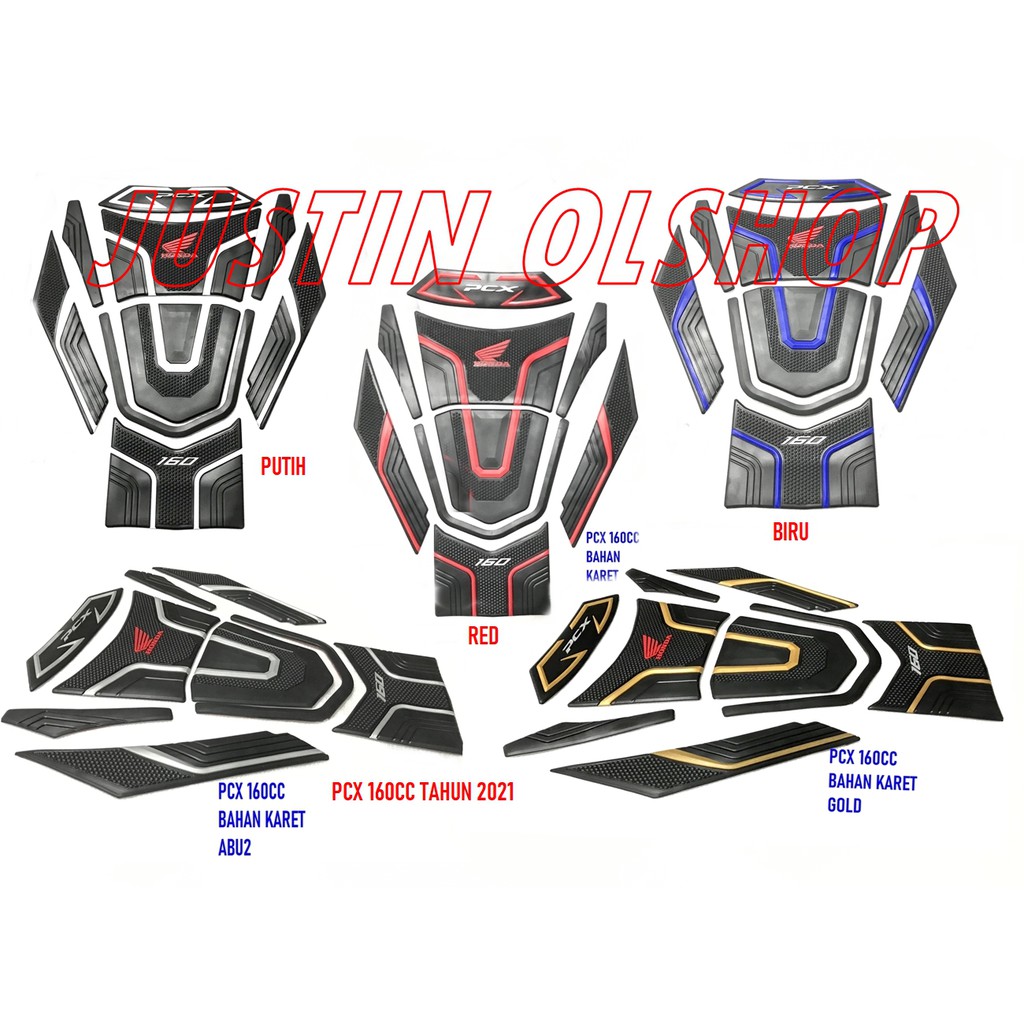 TANKPAD PCX 160 CC TAHUN 2021 TANKPAD HONDA PCX 160C BAHAN KARET & BAHAN STIKER TIMBUL