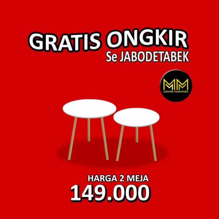 Meja | Meja Bulat Minimalis Skandinavian Putih