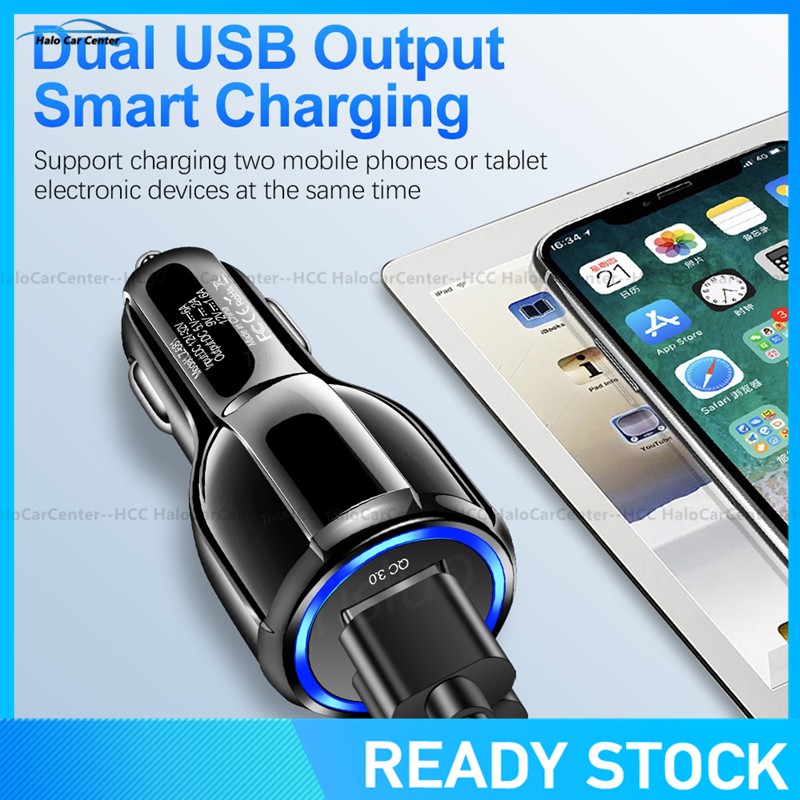 Charger Mobil Quick Charging 2 Port USB 3.0 untuk Handphone