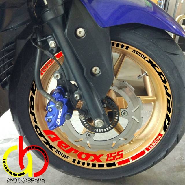 Stiker Velg Sticker Motor Decal Yamaha Aerox Velg Gold Bisa Custom Matic Honda Suzuki Kawasaki