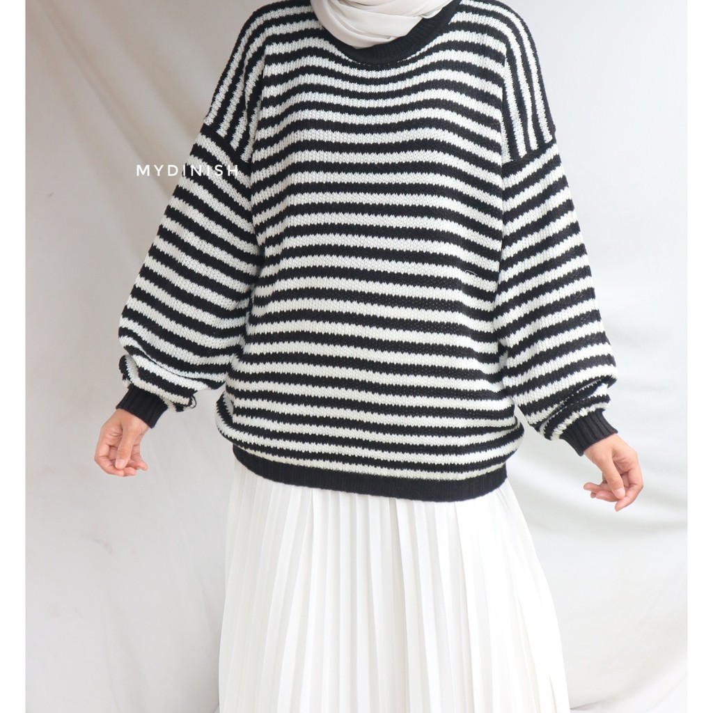 Anella Stripe- Sweater Rajut Wanita All Size