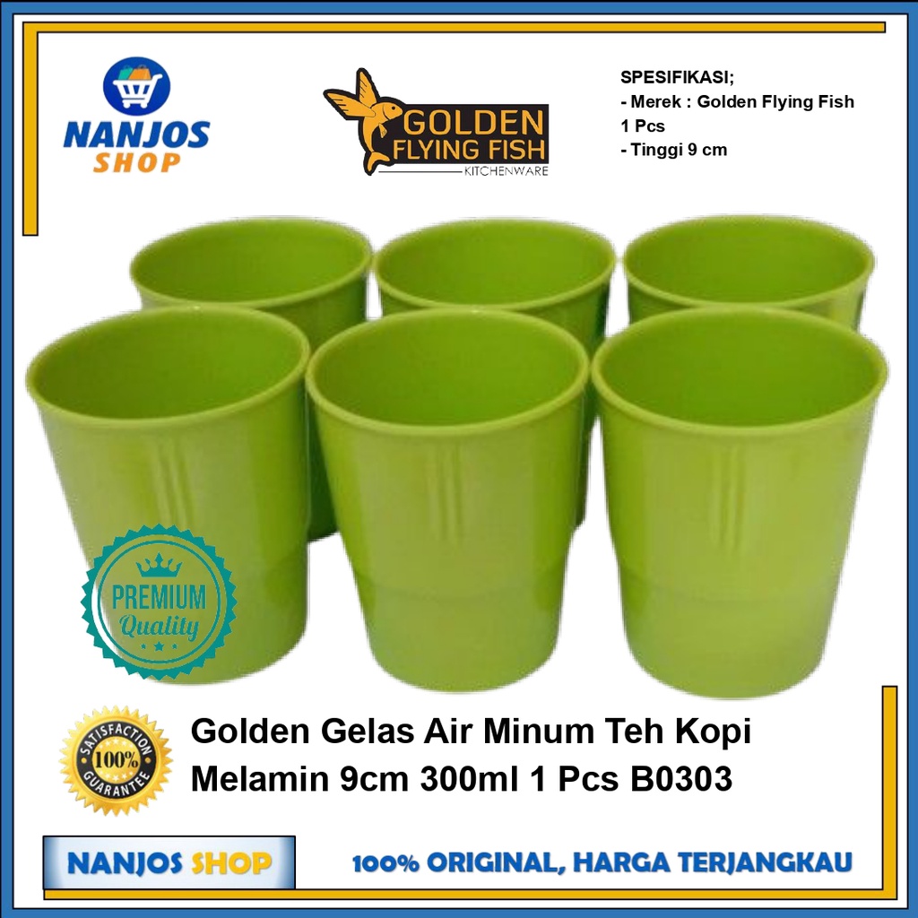 Golden Gelas Air Minum Teh Kopi Melamin 9cm 300ml Per Pcs B0303