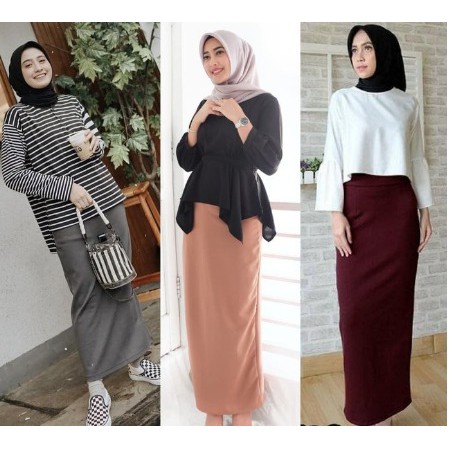 ROK SPAN OFFICE SPAN SKIRT // ROK PANJANG SPAN SCUBA KANTOR MURAH BISA COD