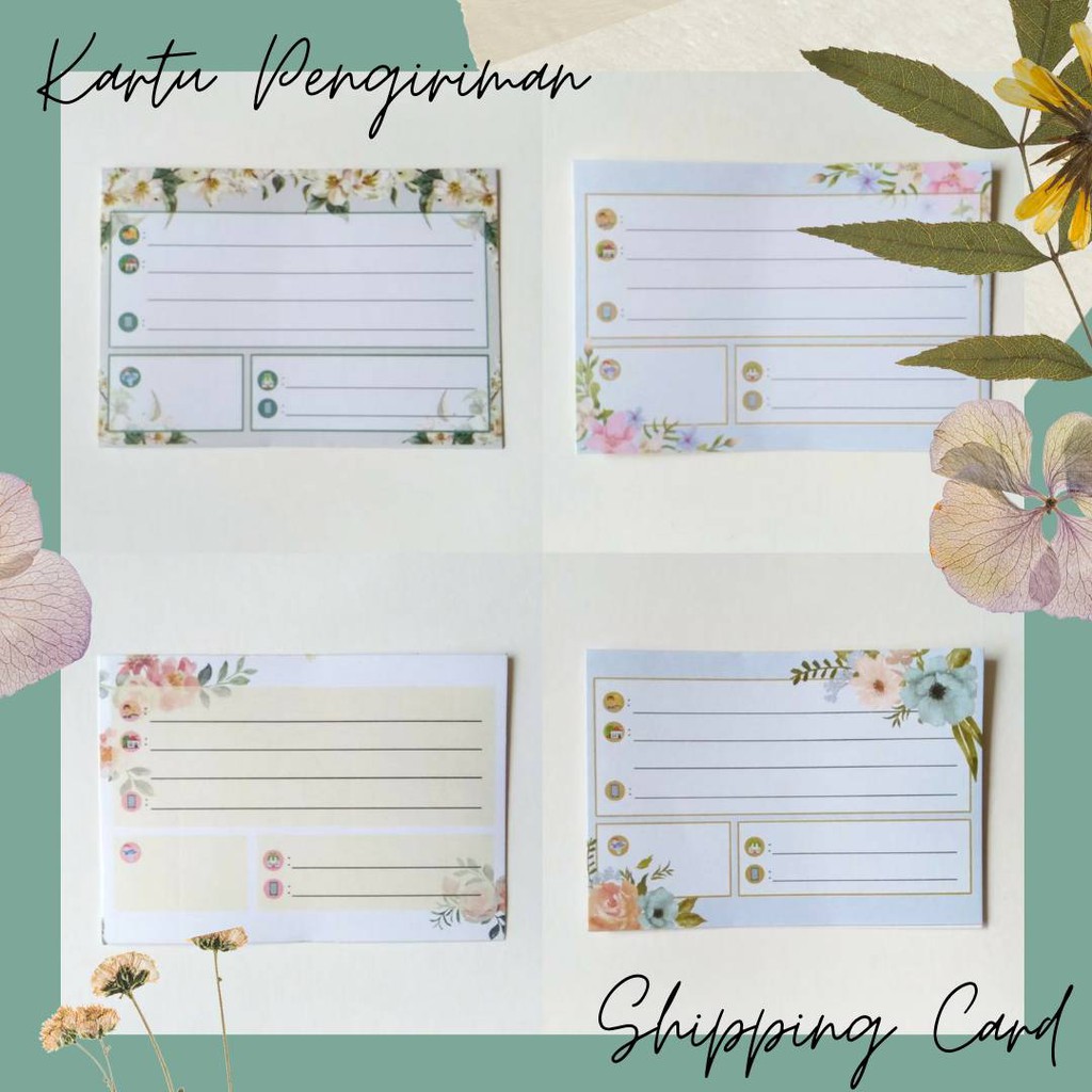 KARTU PENGIRIMAN OLSHOP KERTAS JASMINE GLITTER