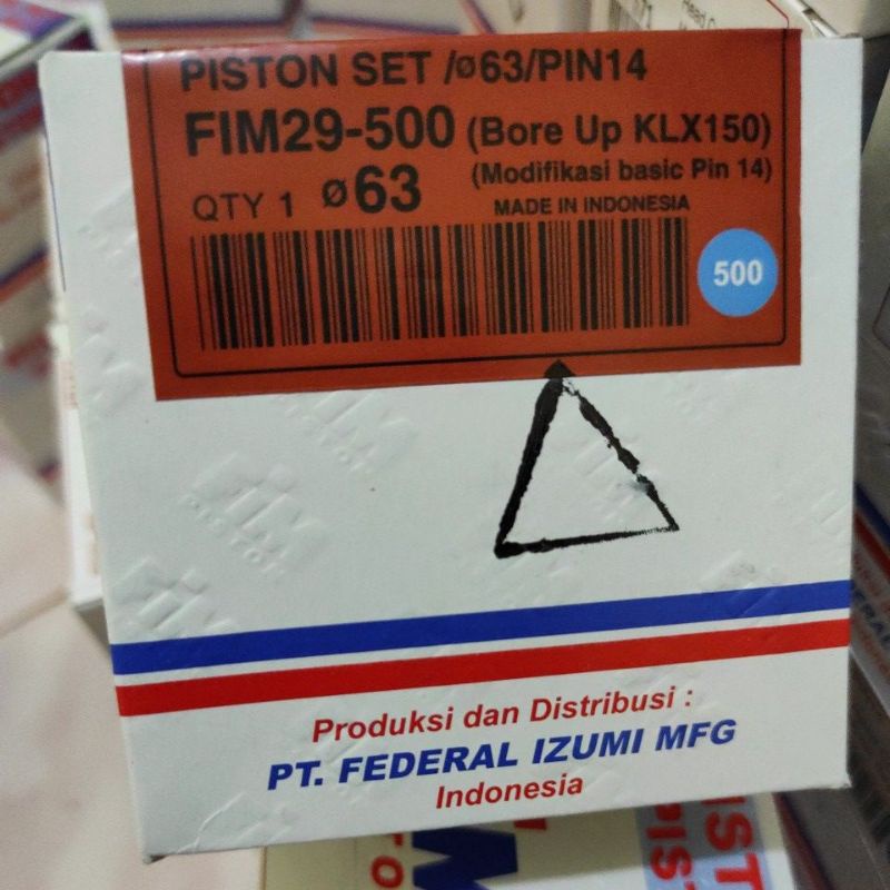 Piston Kit FIM KLX FIM29 61 62 63 64 Pin 14 PnP Vario Verza MP Mono-os.500 (63)
