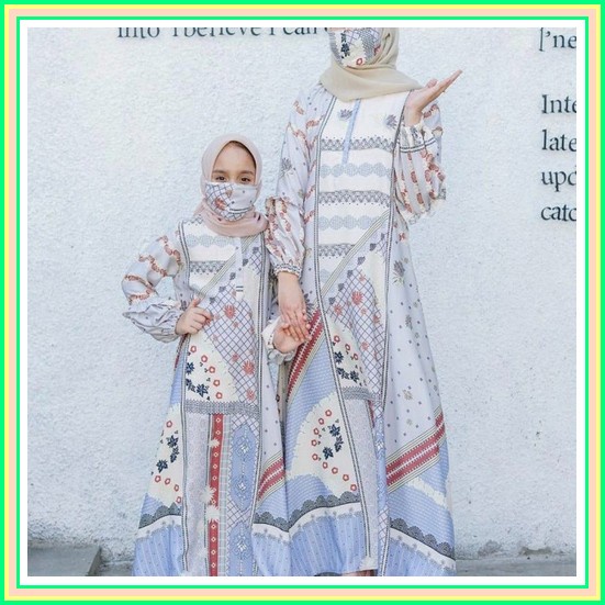 Baju Keluarga Couple Muslim Terbaru Lebaran 2022 Mutif Sarimbit Mirani Gamis Couple Ibu Anak Baju C