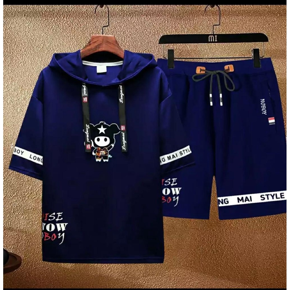 SETELAN HOODIE OISE CMS TERBARU-SETELAN LENGAN PENDEK TERBARU MODEL MASAKINI