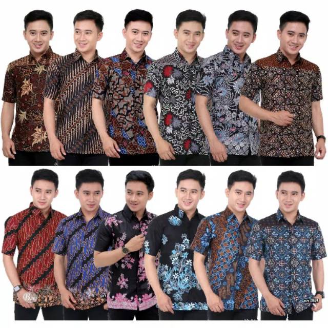 SIZE M L XL XXL XXXL BSWART Batik HRB026 Kenongo Hem Pendek Padi Pekalongan M L XL Batik Pria