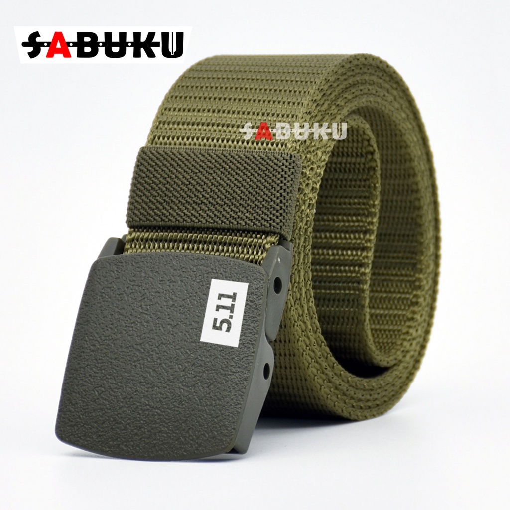 [S&amp;K] Ikat Pinggang Pria Canvas Tactical Military Belt Sabuk Pria Anti Metal Detector-SK008