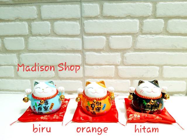 Maneki Neko Lucky Cat Zhao Chai Mao Kado Pembukaan Toko Hadiah Ultah Murah Dekorasi Imlek