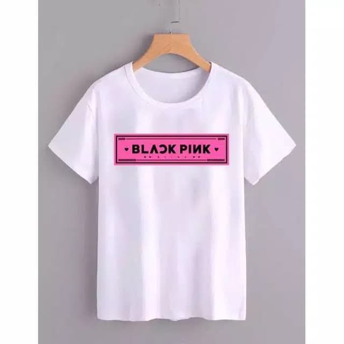 KAOS BLACKPINK LOGO PRINTING BAJU TSHIRT FASHION KOREA KPOP BLACK PINK