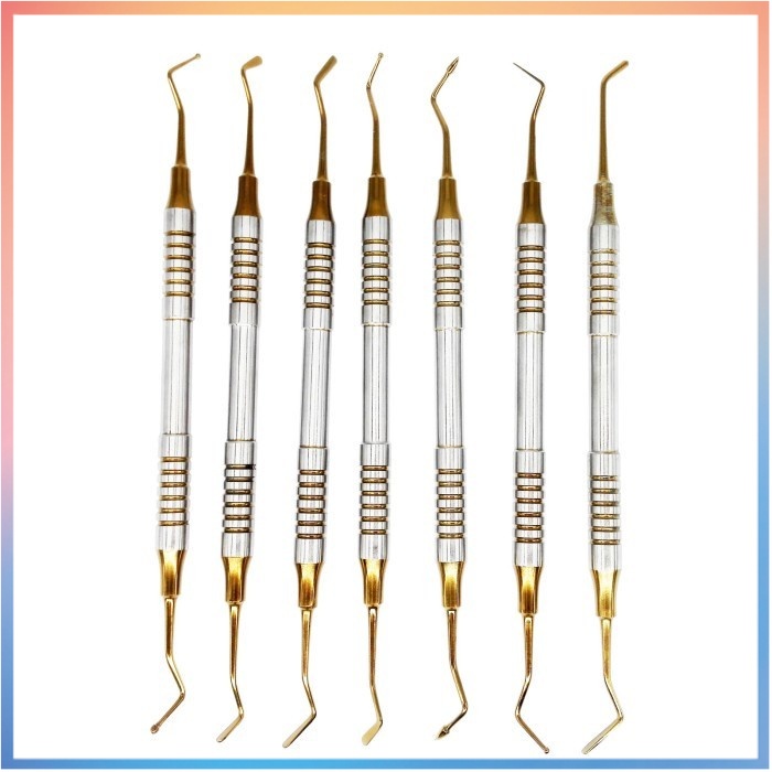 Dental Composite Filling Instrument Set Kit / Gold