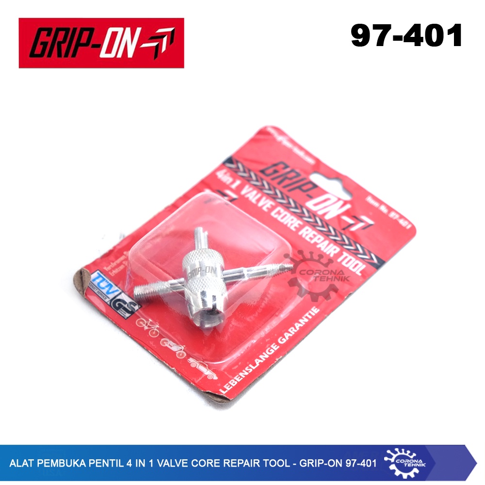 Grip-On 97-401 - Alat Pembuka Pentil 4 in 1 Valve Core Repair Tool