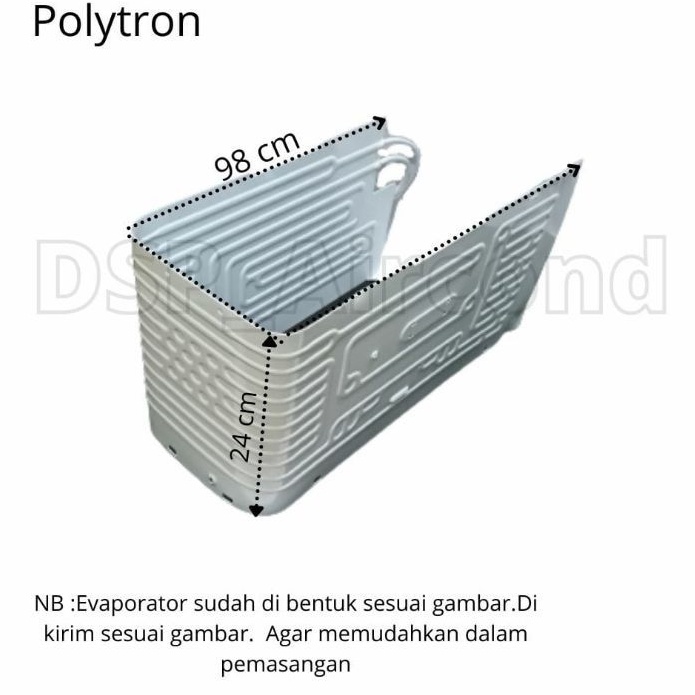 Evaporator Kulkas Satu Pintu Polytron 98x24