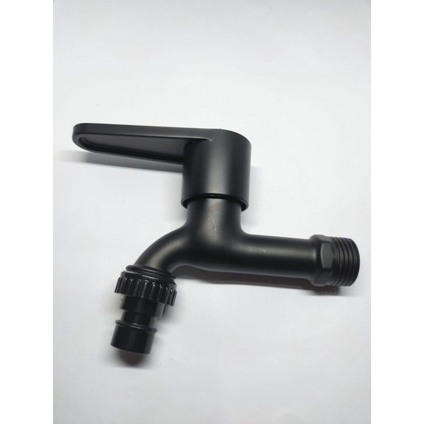 KERAN AIR TEMBOK TAMAN STAINLES HITAM BLACK - KRAN AIR TEMBOK FAUCET BLACK KAMAR MANDI