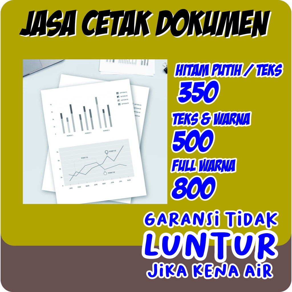 

Jasa Print / Cetak Dokumen Ukuran A4, F4, Tahan Air