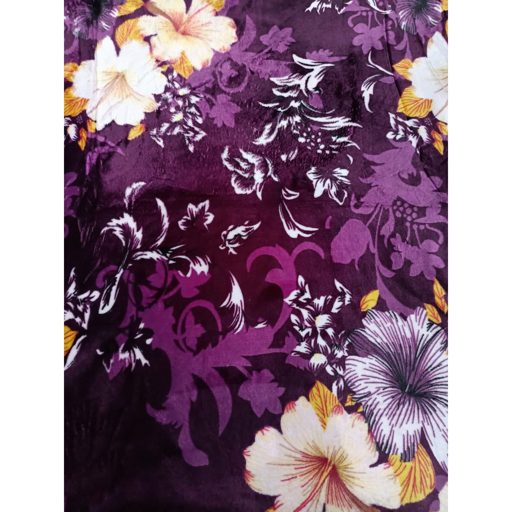 COD - FD - Selimut Motif Dewasa - Selimut Bulu Halus Motif - Selimut Lembut Ukuran 180cm x 200cm-purple flower